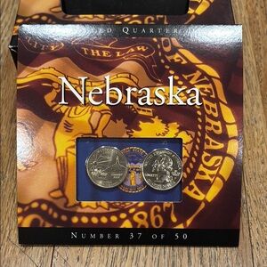 2006 Nebraska Quarter Collectible Display - Brown PD